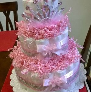 Pastel de pañales para baby shower